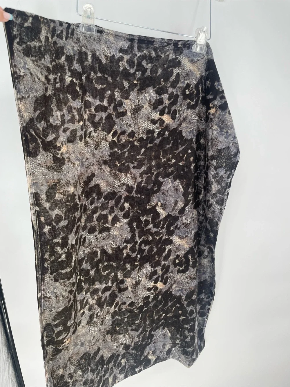 Animal Print Gray Brown Silence + Noise Soft Oversized Tube Scarf Circle Scarf